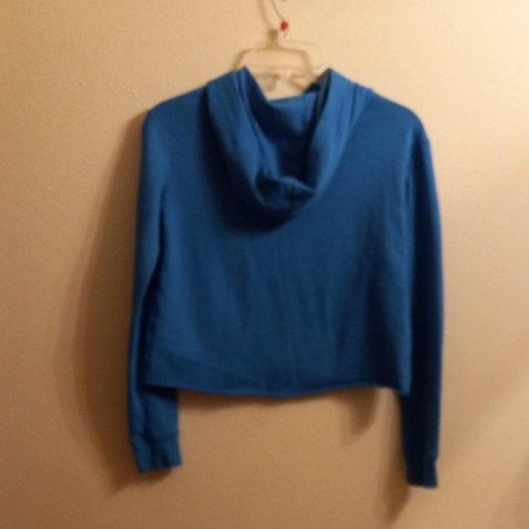 Girls Justice Blue Crop Hoodies Vibe Rainbow sweatshirt size 10 - Picture 4 of 4